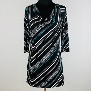 White House Black Market Diagonal Stripe Tunic Dress Size Medium